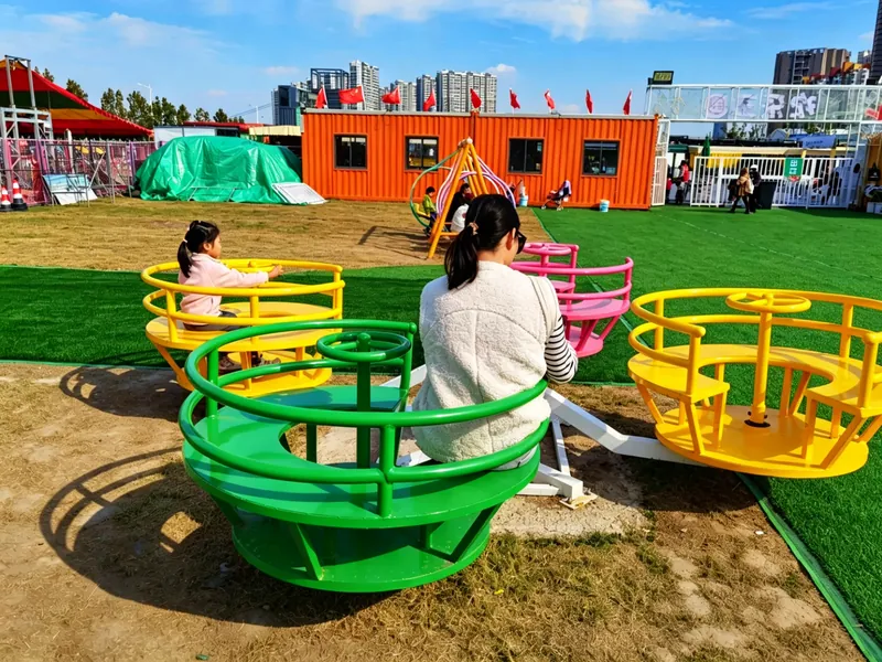 Spinning cups — The cup spins, and the laughing spins faster.